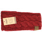 Solid Cable Knit CC Head Wrap HW20: Black