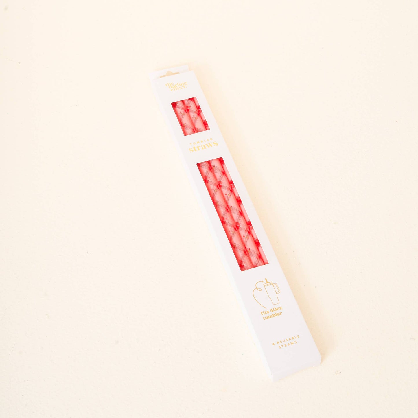 40 oz Tumbler Straw Set-Festive Plaid