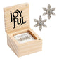 Treasure Box Earrings - Joyful: Wipe Clean with Dry Cloth / Pinewood, Glass, Zinc Alloy, Paper