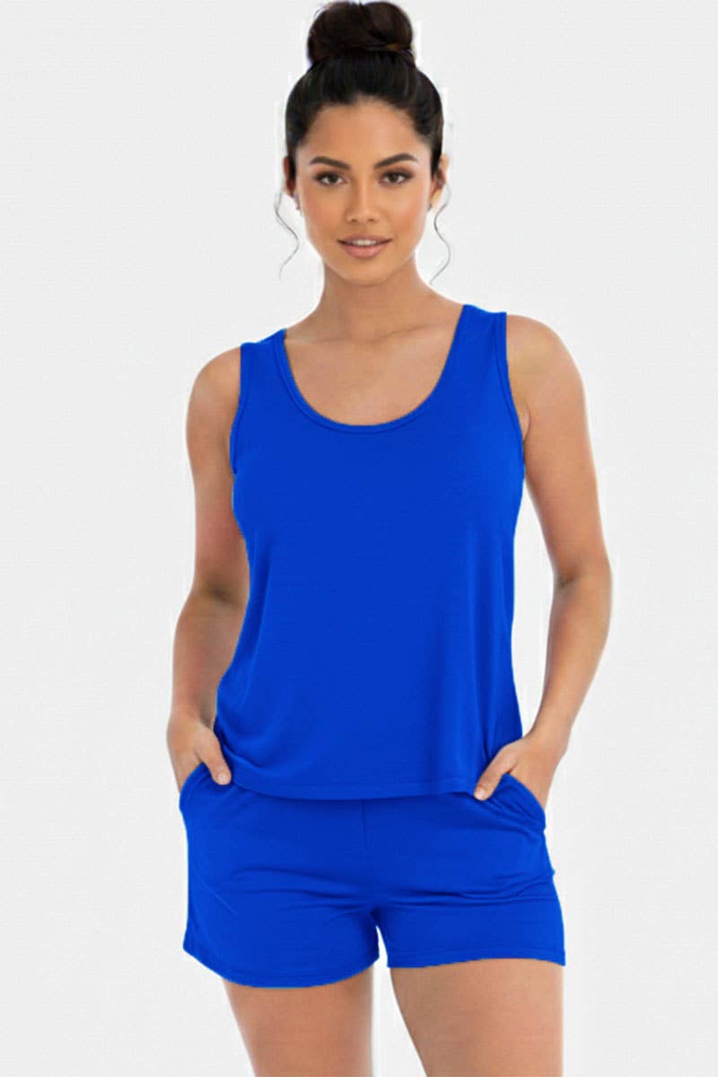 Comfy Tank Top & Shorts Set: Red / S
