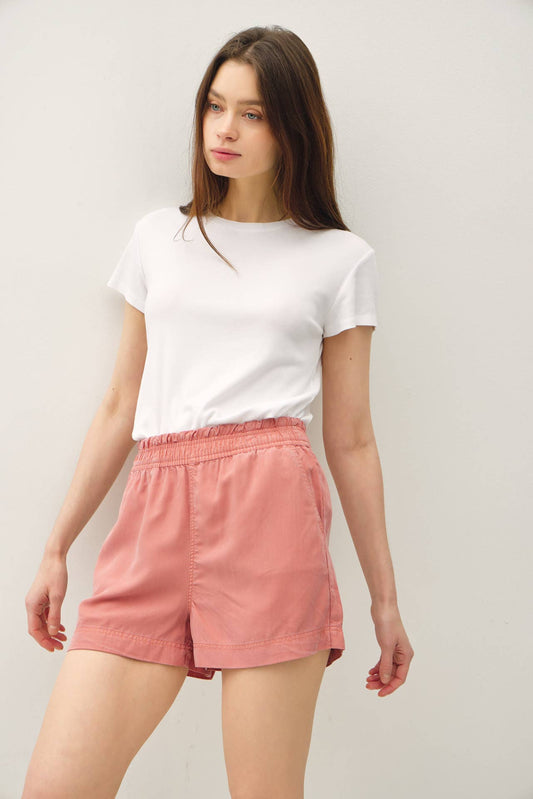TENCEL SHORTS: CORAL