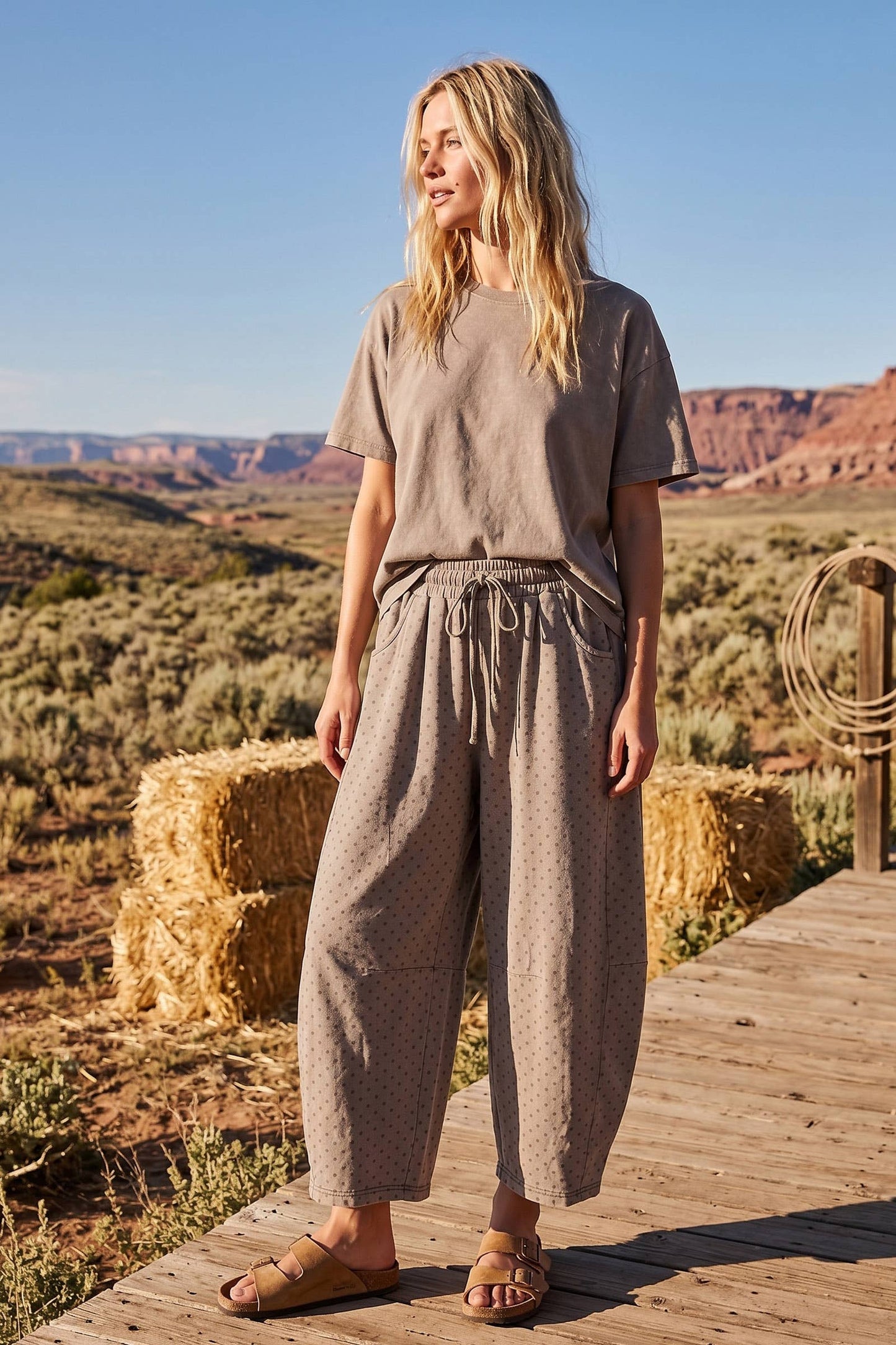 Oversized Scuba Barrel Lounge Pants: BROWNISH GREY