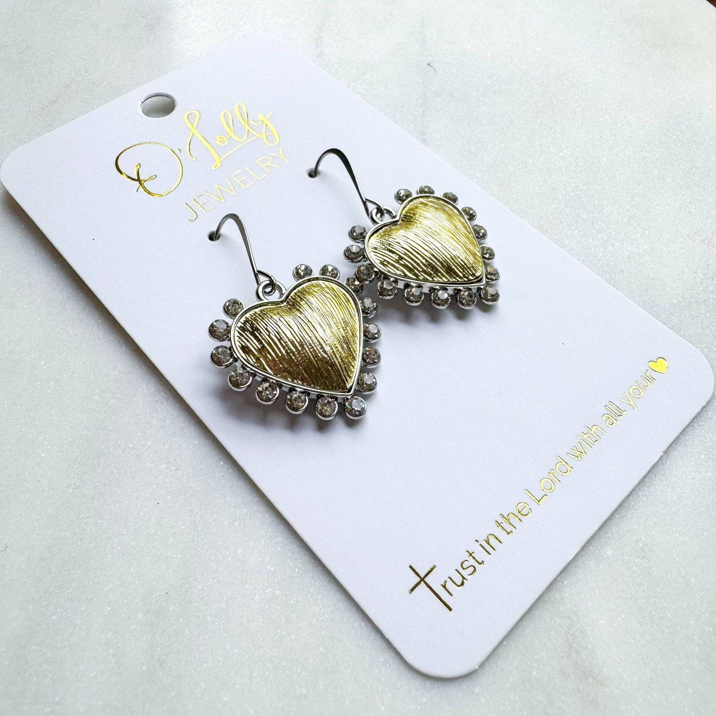 O’Lolly Rhinestone Gold Hearts