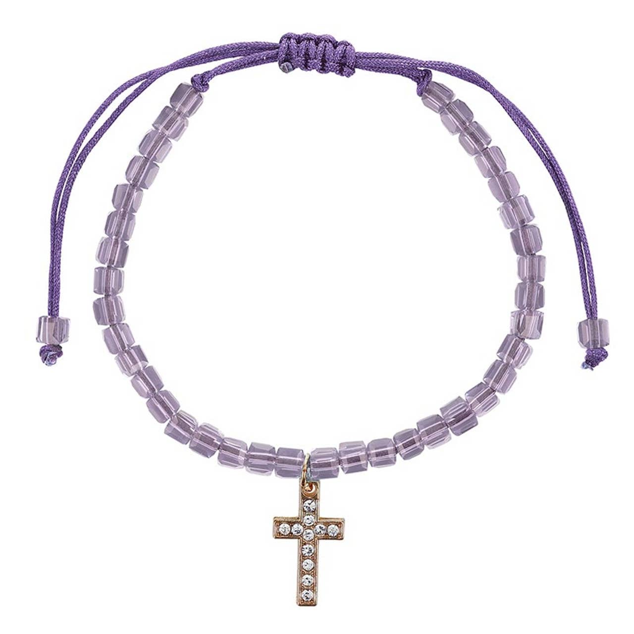 Glass Bead Bracelets: Plated, Pine Display / 5" L