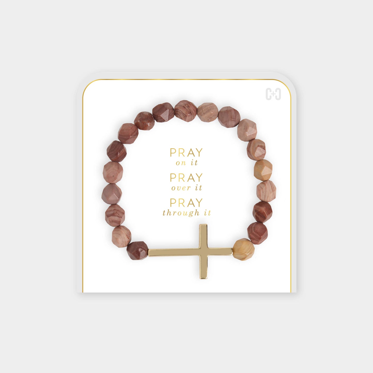 Pray on it, Pray over it, Pray through it Bracelet: White