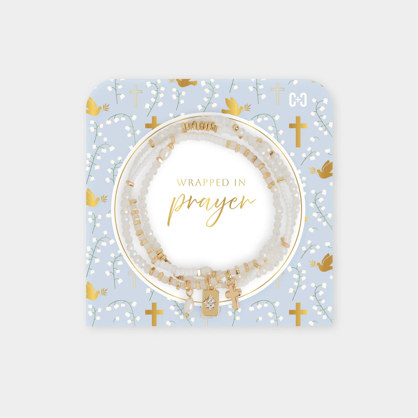 Wrapped in Prayer Bracelet: White