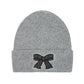 Rhinestone Ribbon Bow Embellishment C.C Beanie HTE0150: Ivory