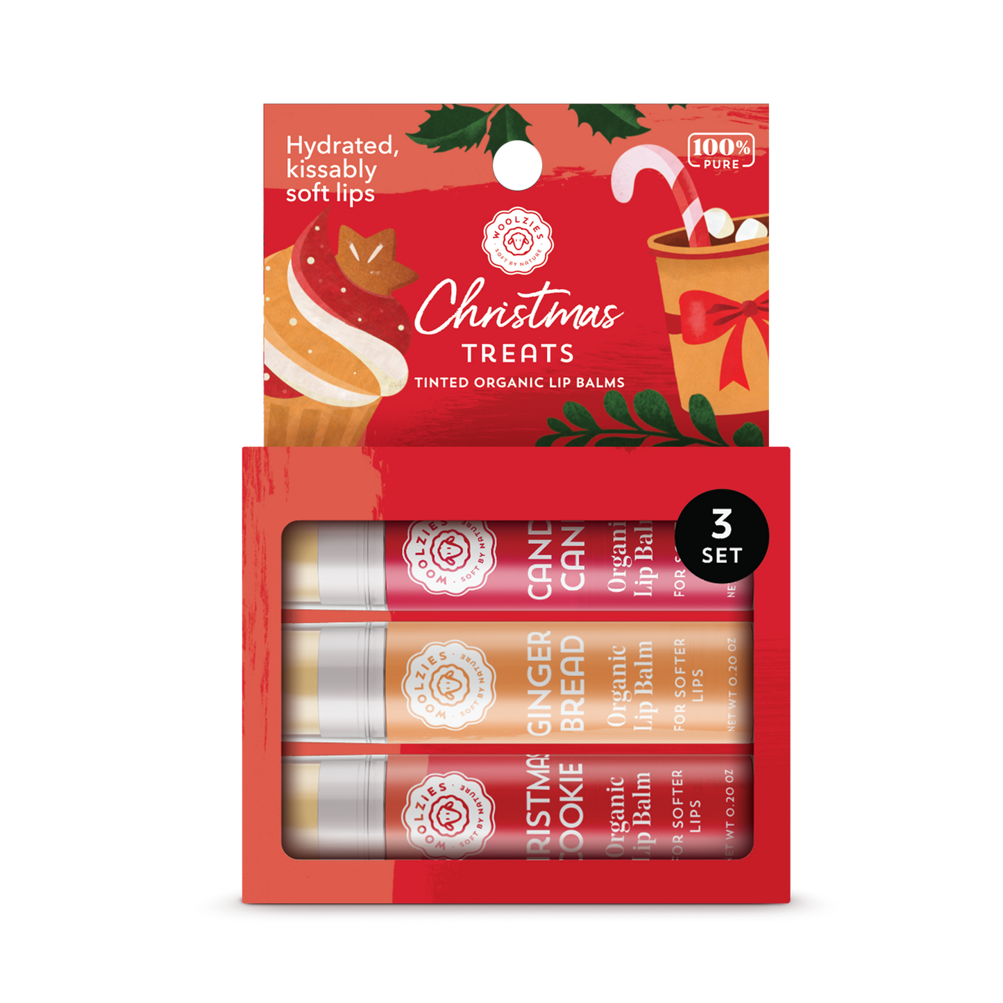 Christmas Treats  Lip Balm Set Of 3