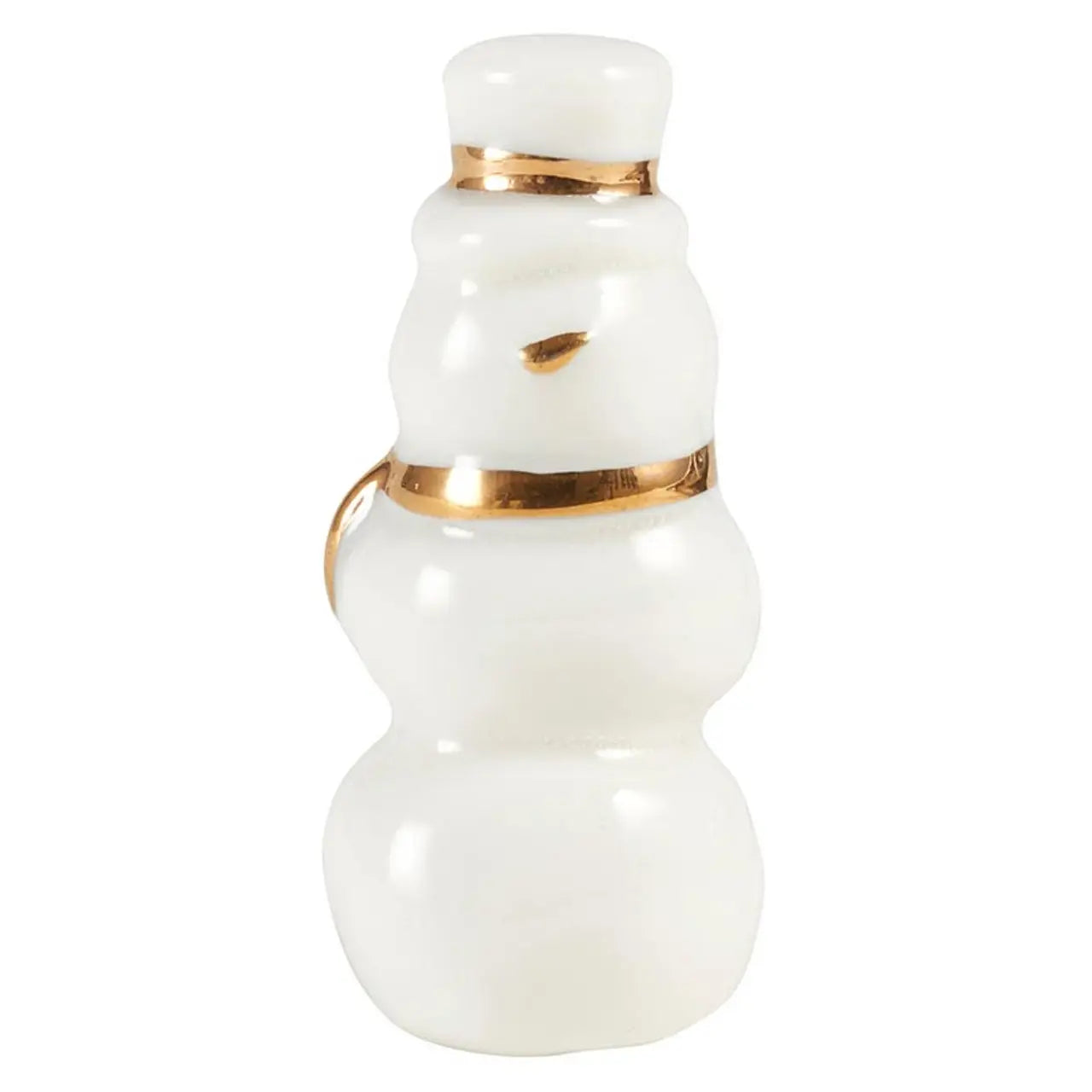 Ceramic Figurine Pine Wood Box - Snowman