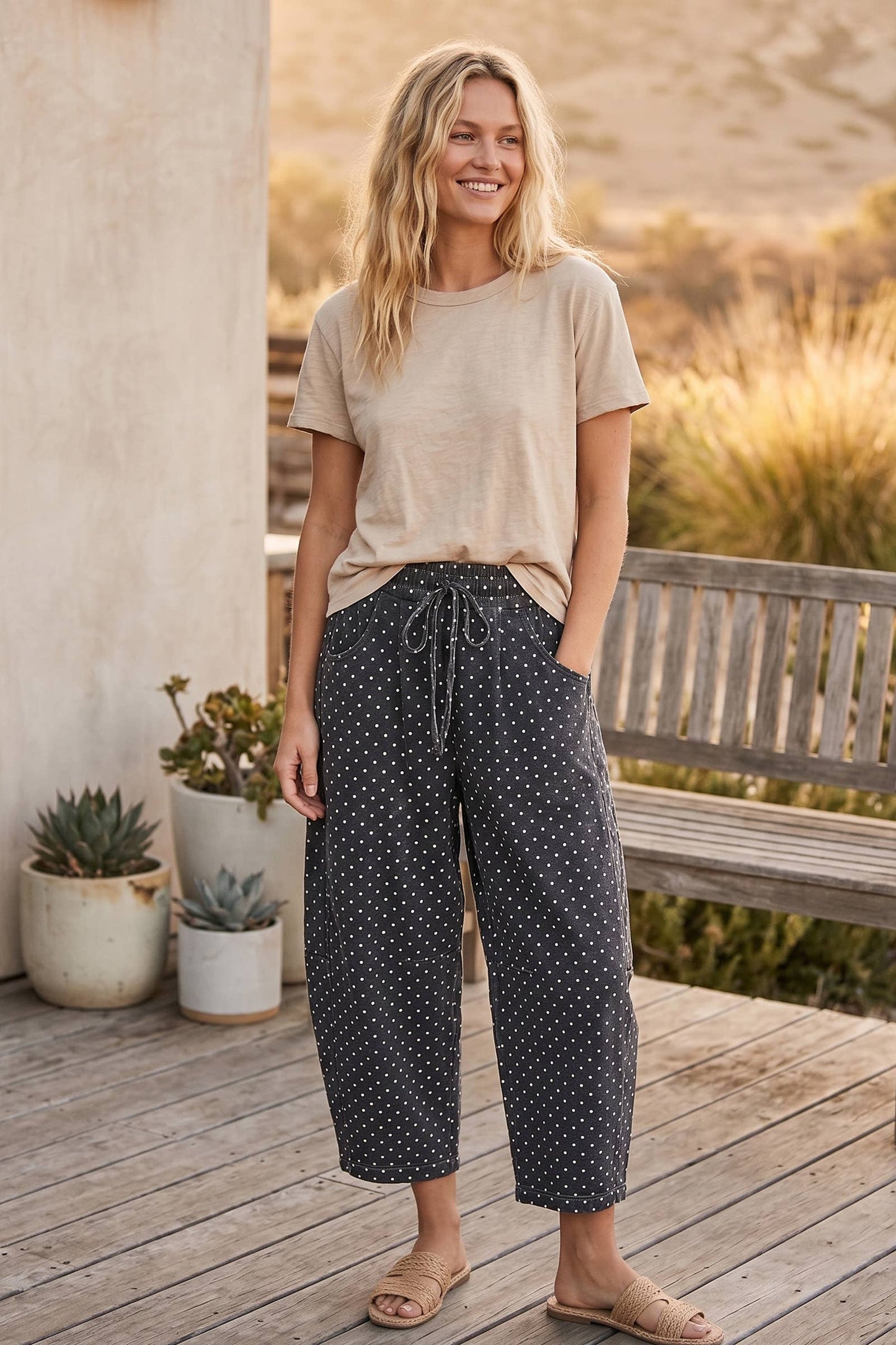 Oversized Scuba Barrel Lounge Pants: BROWNISH GREY