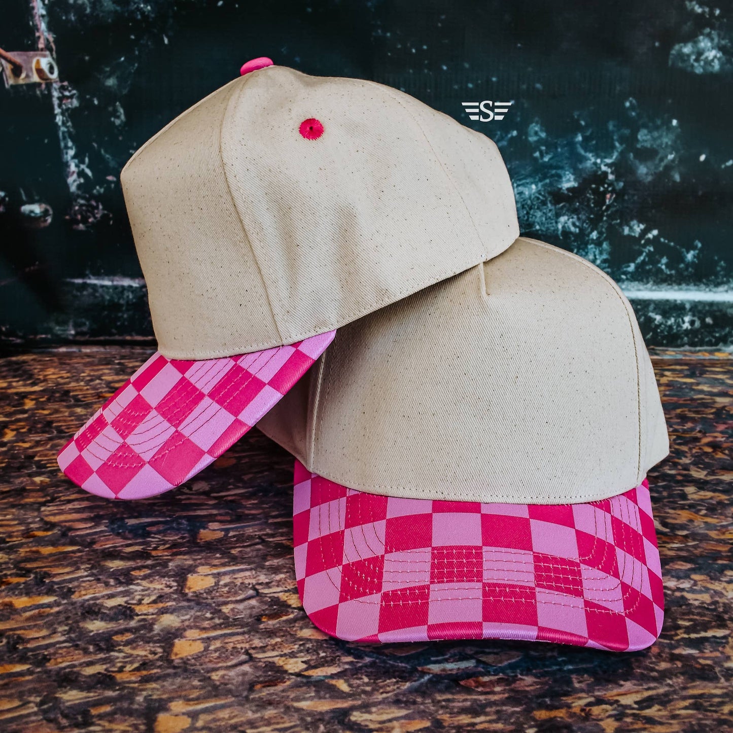 Canvas Front Checkered Bill Magna Pony® Cap: Red