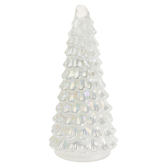 White Shimmer Glass Tree