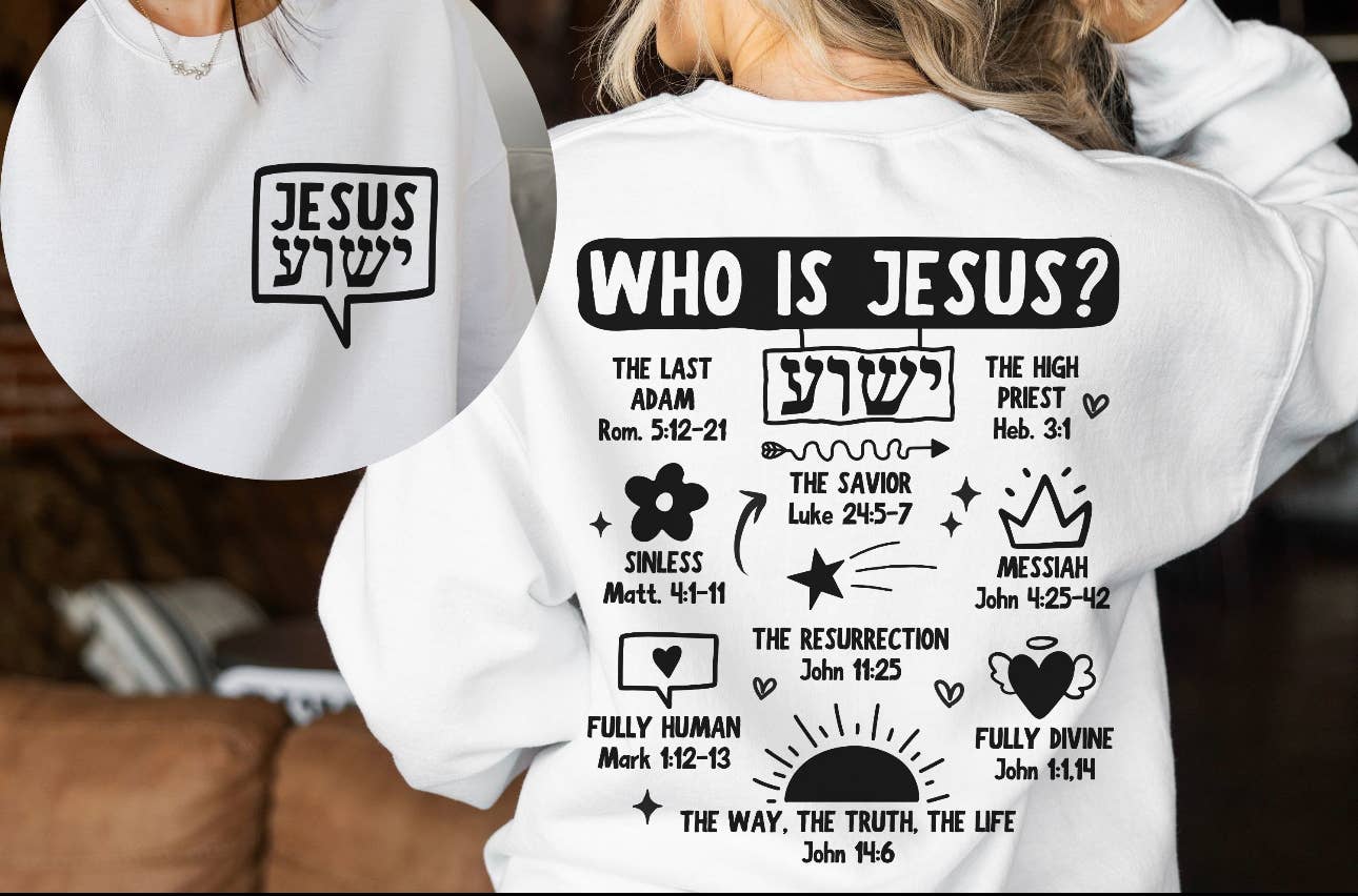 Psalms & Grace Design Co. - WHO IS JESUS BUBBLE GRAPHIC TEE