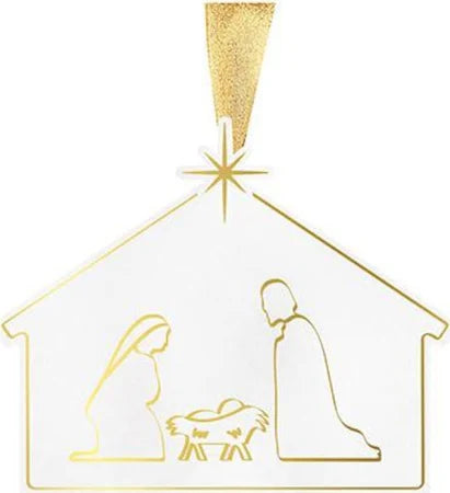 Mary Square Nativity Ornaments