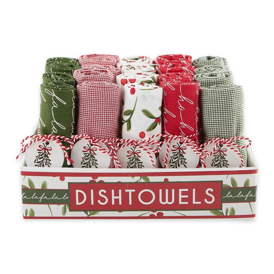 Design Imports - Under The Mistletoe Assorted Dishtowels- Pdq