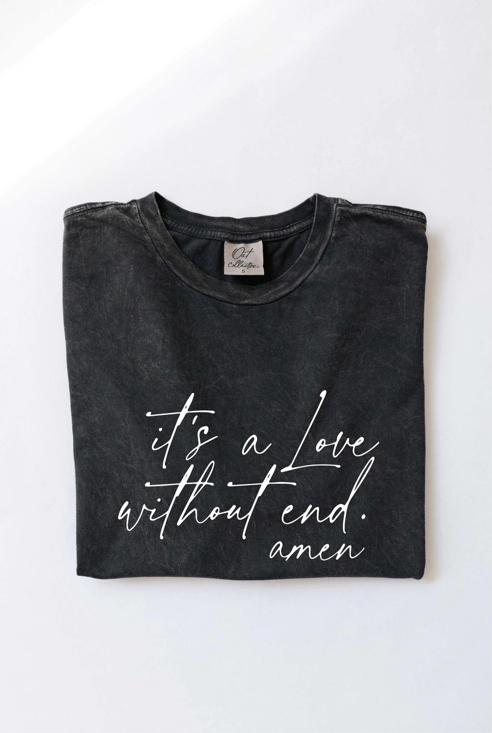 OAT COLLECTIVE - IT'S A LOVE WITHOUT END AMEN Mineral Washed Graphic Top
