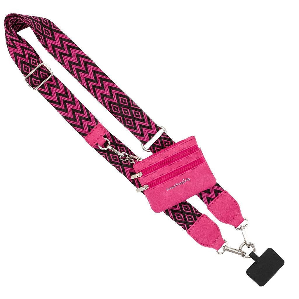 Save The Girls - Clip & Go Crossbody Strap with Pouch - Chevron Collection