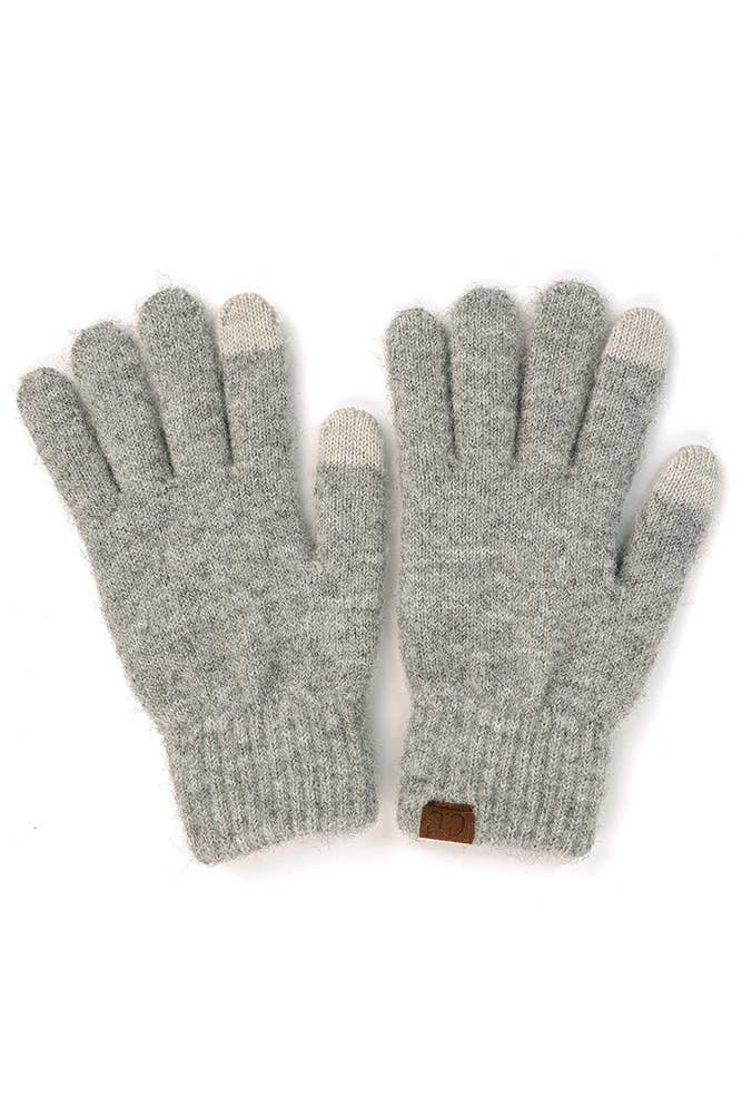 Hana - C.C Heather Knit Plain Gloves