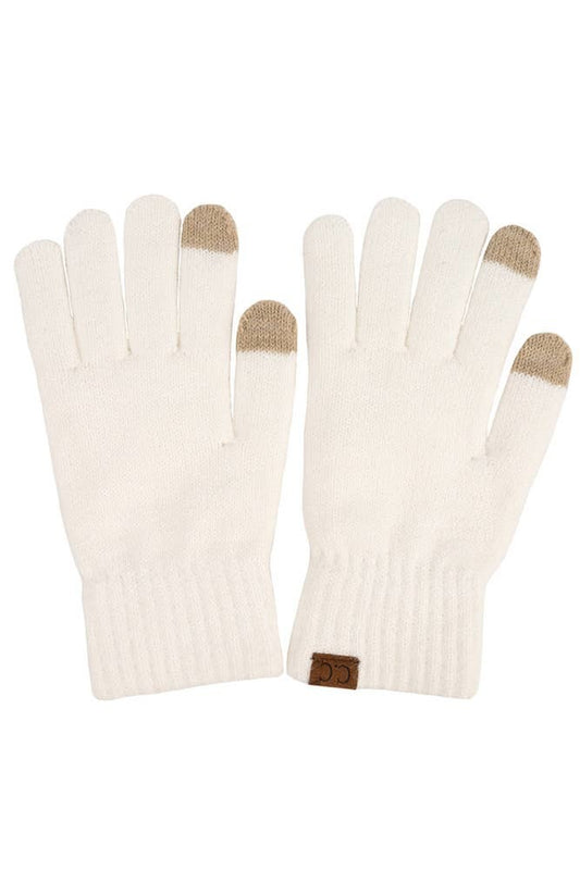 Hana - C.C Heather Knit Plain Gloves
