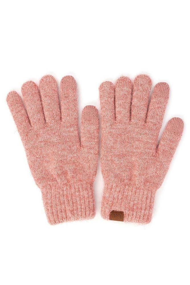 Hana - C.C Heather Knit Plain Gloves