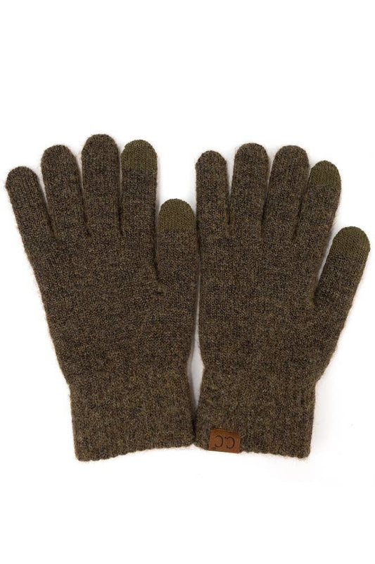 Hana - C.C Heather Knit Plain Gloves