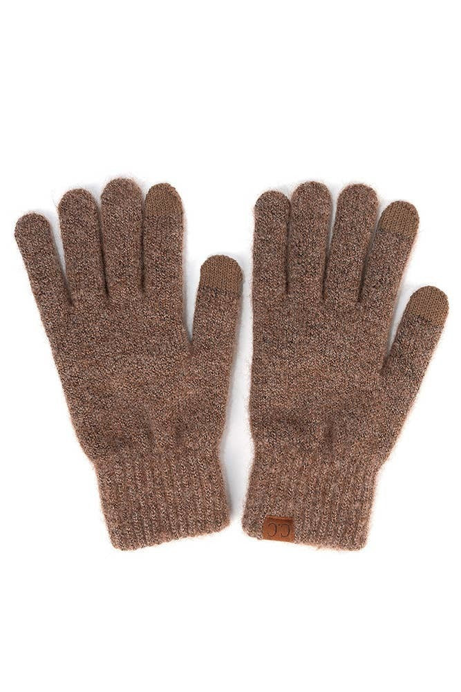 Hana - C.C Heather Knit Plain Gloves