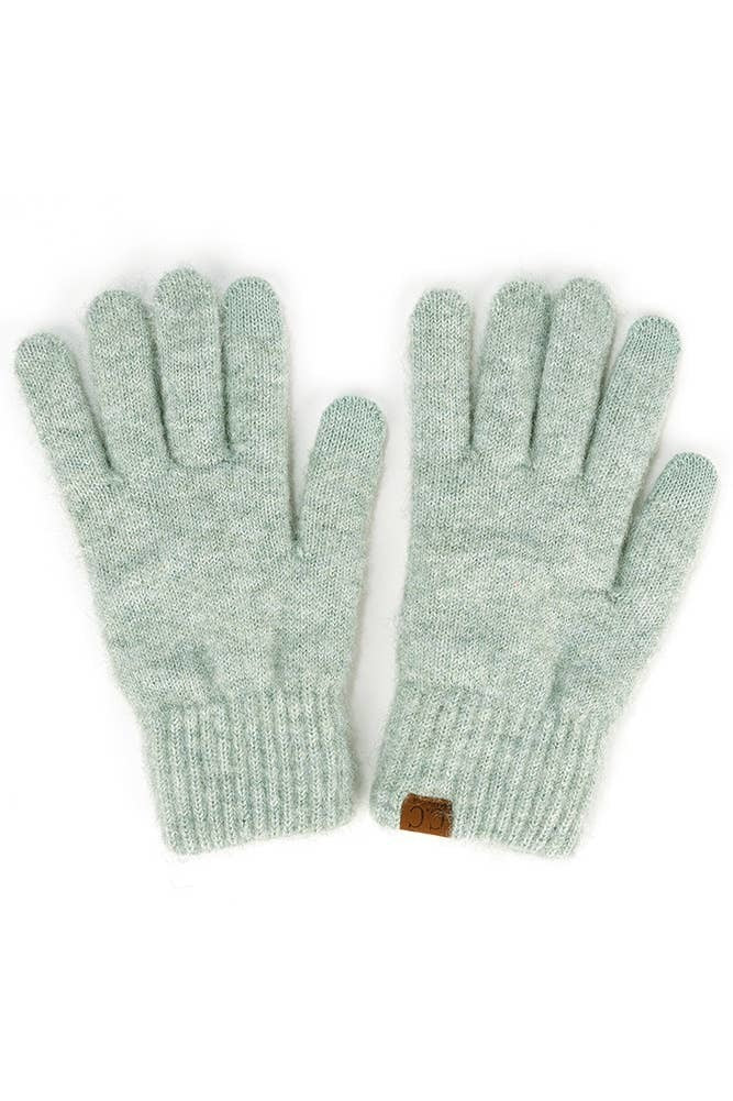 Hana - C.C Heather Knit Plain Gloves