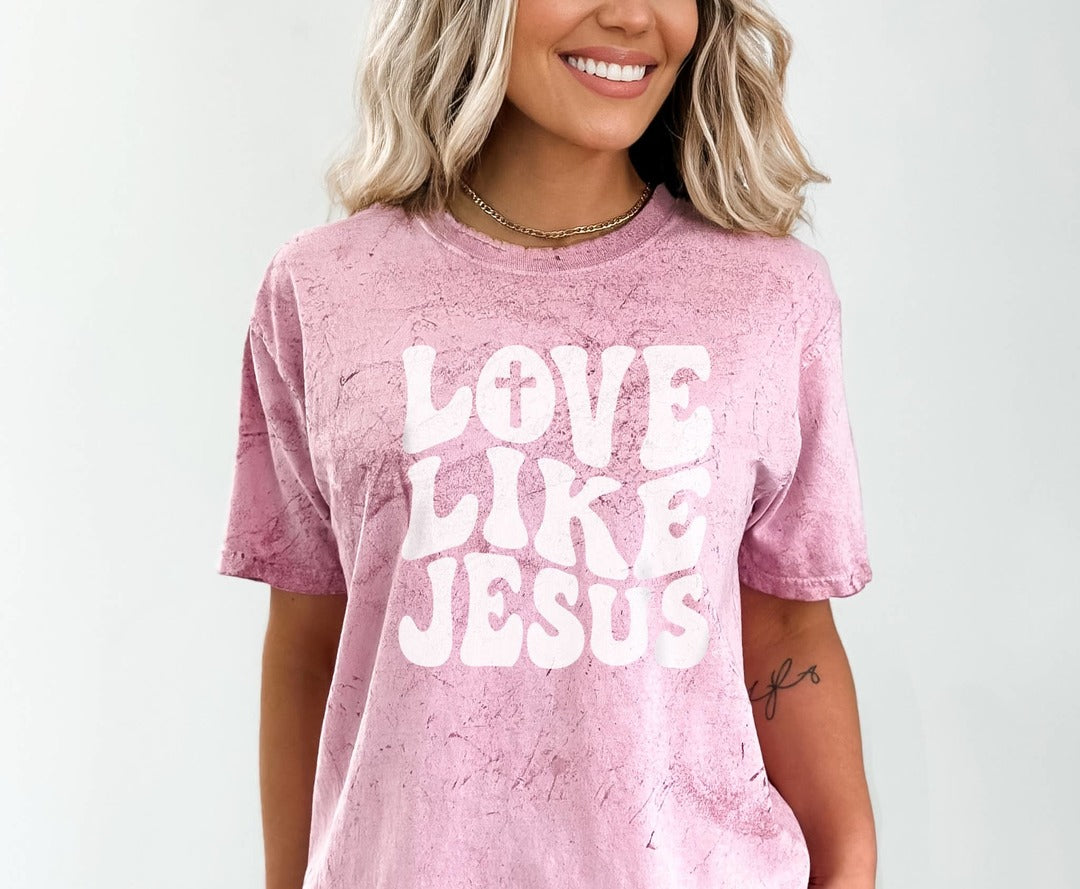 Never Lose Hope Designs - Love Like Jesus Colorblast Christian Graphic Tee