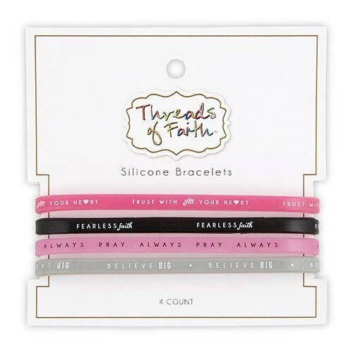 Faithworks by Creative Brands - Silicone Bracelet Fearless 4pk