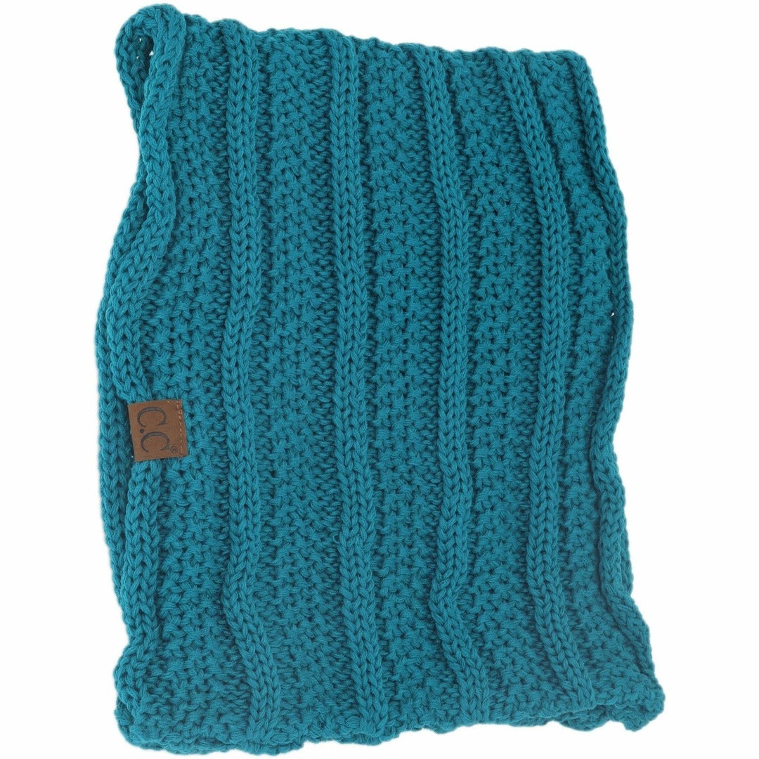 C.C Beanie - Ribbed Solid Infinity Scarf Teal