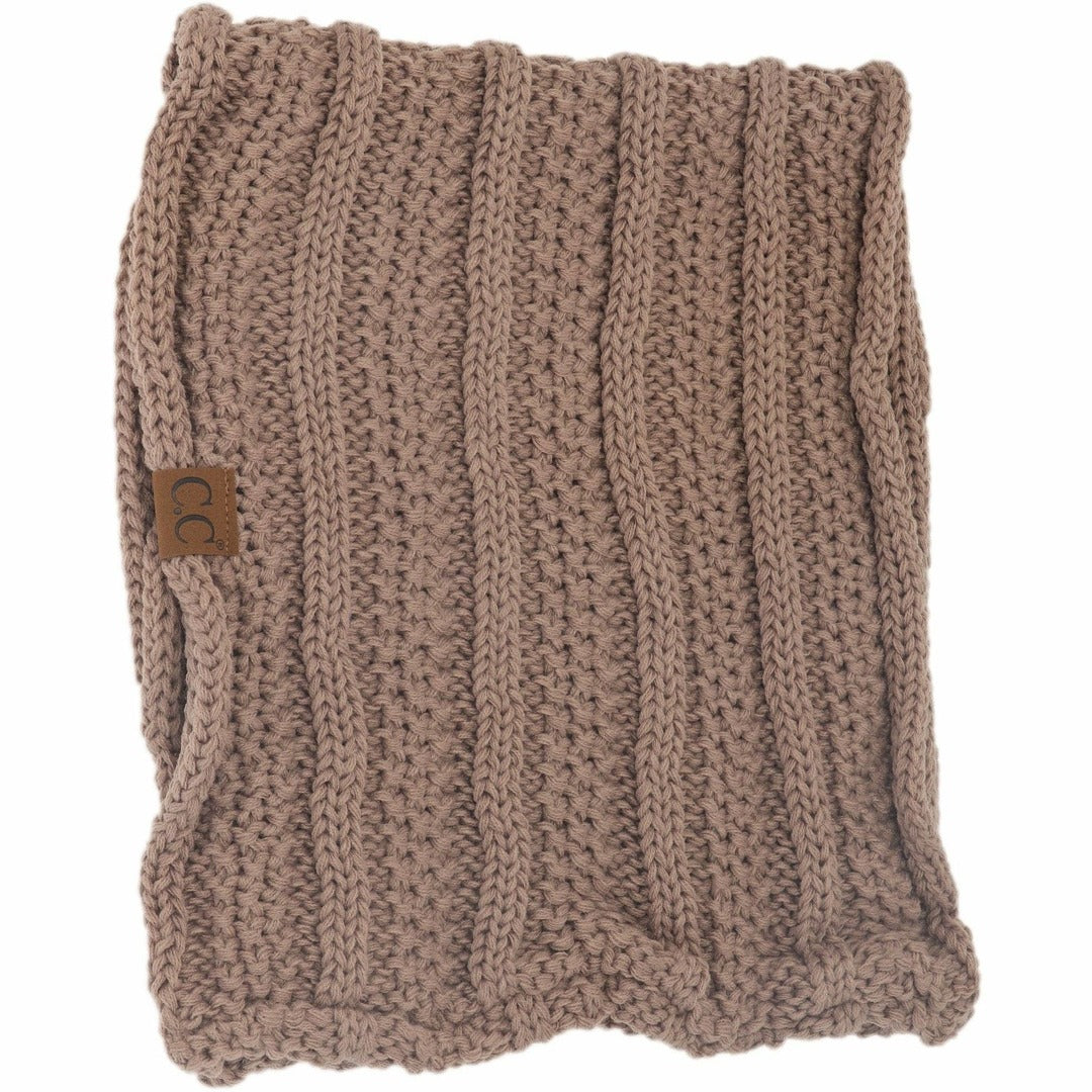 C.C Beanie - Ribbed Solid Infinity Scarf Taupe