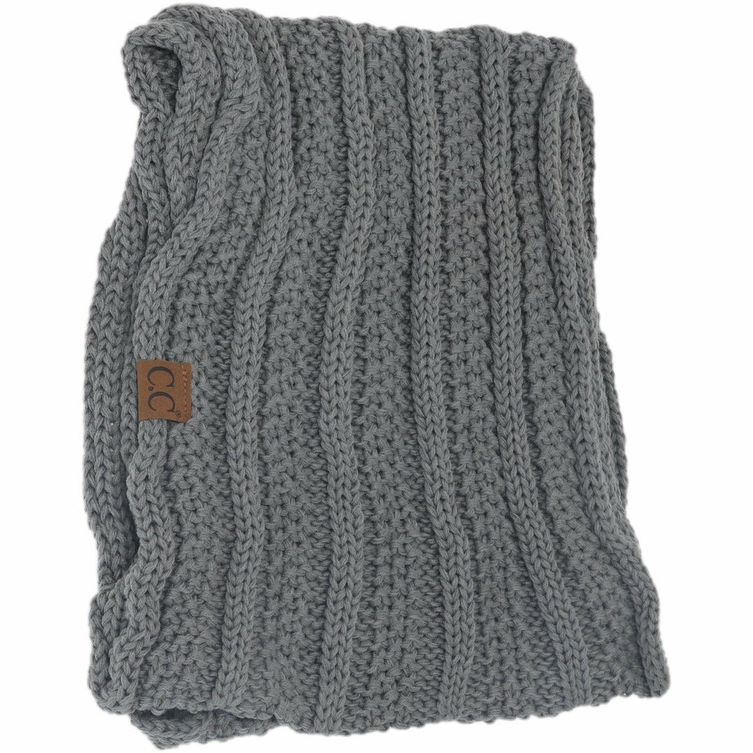 C.C Beanie - Ribbed Solid Infinity Scarf Lt Mel Grey