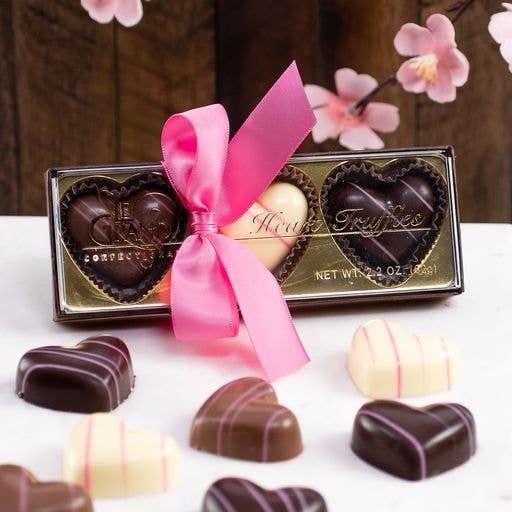 Le Grand Confectionary - Valentine 3-Piece Chocolate Hearts -Valentine Chocolate Gift